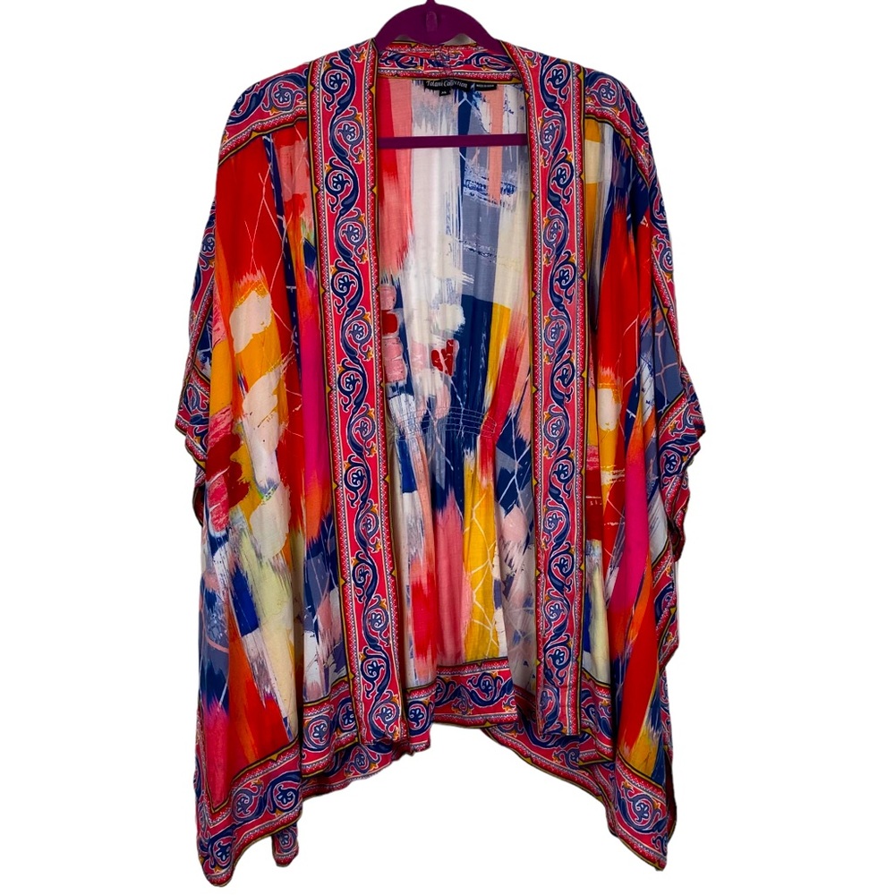 Tolani Collection Open Front Colorful Kimono Card… - image 1